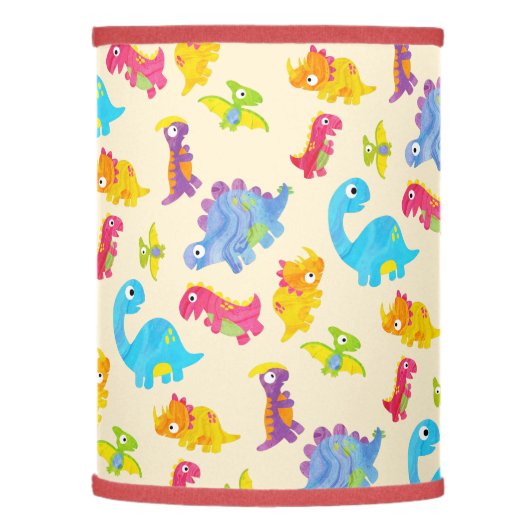 Cute Baby Dinosaur Funny Light Yellow Unisex Kids Lamp Shade (Left)