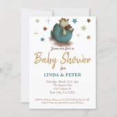 Cute Baby Dinosaur Hatching Neutral Baby Shower Invitation (Front)