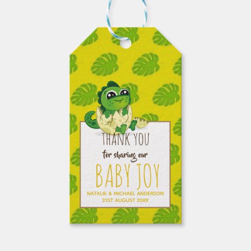 Cute Baby Dinosaur Hatching Shower Party Jurassic Gift Tags