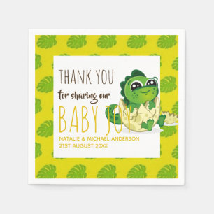 Cute Baby Dinosaur Hatching Shower Party Jurassic Napkins