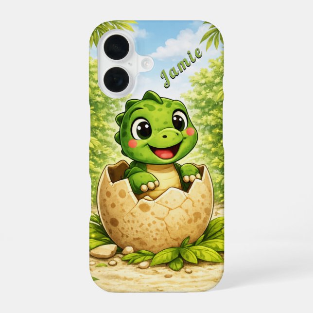 Cute Baby Dinosaur Hatchling iPhone Case (Back)