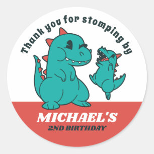 Cute Baby Dinosaur Kids Birthday Party Baby Shower Classic Round Sticker