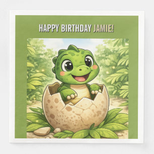 Cute Baby Dinosaur Kids Birthday Party Paper Dinner Napkins