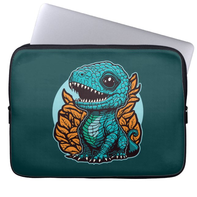 Cute Baby Dinosaur Laptop Sleeve (Front)