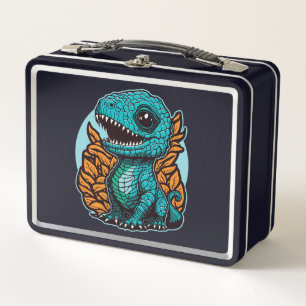 Cute Baby Dinosaur Metal Lunch Box