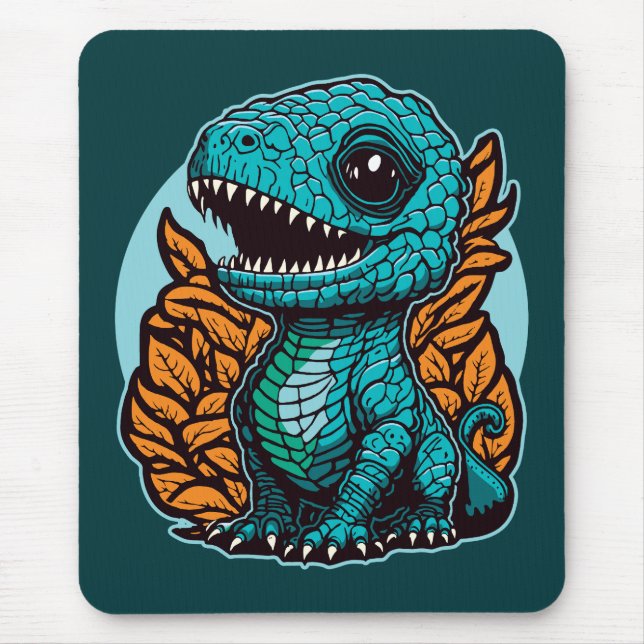 Cute Baby Dinosaur Mouse Pad (Front)