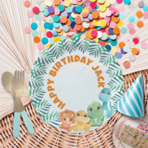 Cute Baby Dinosaur Party Plates