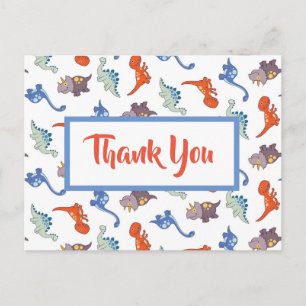 Cute Baby Dinosaur Pattern Personalized Thank You Postcard