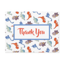 Cute Baby Dinosaur Pattern Personalized Thank You