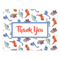 Cute Baby Dinosaur Pattern Personalized Thank You Postcard