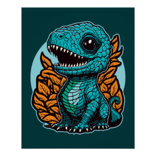 Cute Baby Dinosaur Poster