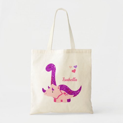 Cute Baby Dinosaur Purple Personalized  Tote Bag