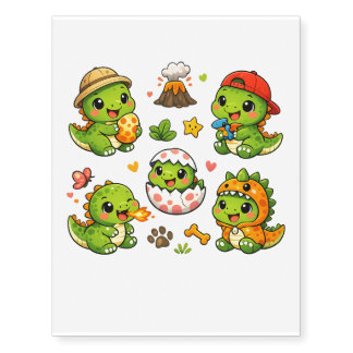 Cute Baby Dinosaur Temporary Tattoos