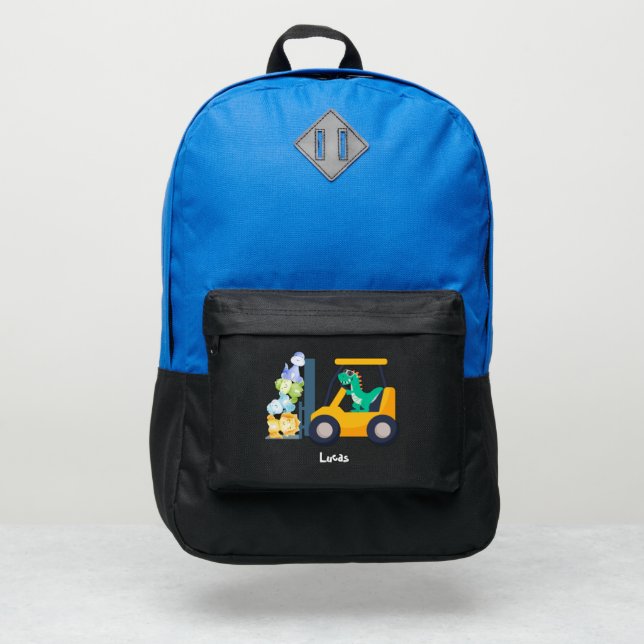 Cute baby dinosaur tractor Truck Back To School  Port Authority® Backpack (Front)