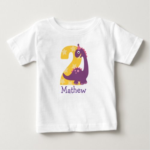 Cute Baby Dinosaurs 2nd Birthday or two month  Baby T_Shirt