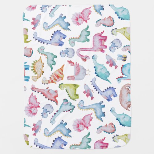 Cute Baby Dinosaurs Baby Blanket