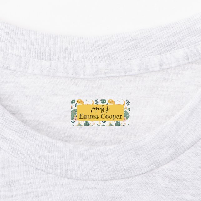 Cute Baby Dinosaurs Custom Kids'  Labels (Affixed)