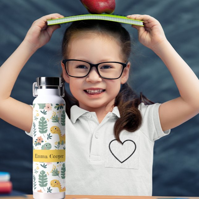 Cute Baby Dinosaurs Custom Kids' Water Bottle (Creator Uploaded)