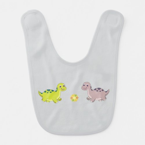 Cute Baby Dinosaurs Playing with Ball - Adorable D Bib