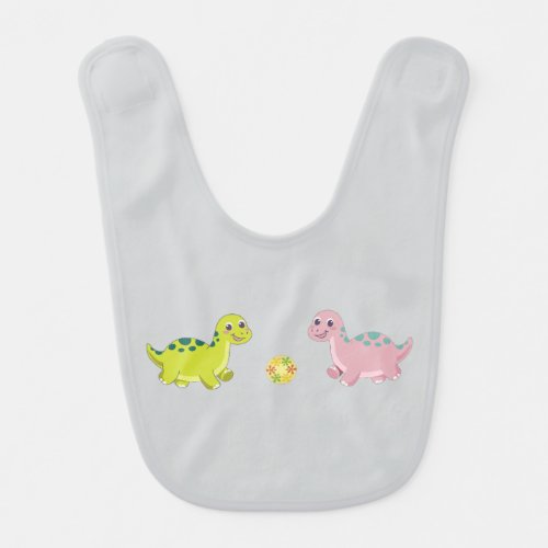 Cute Baby Dinosaurs Playing with Ball - Adorable D Bib