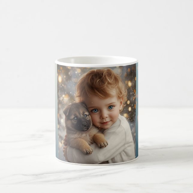 Cute Baby & Dog Christmas Mug (Center)