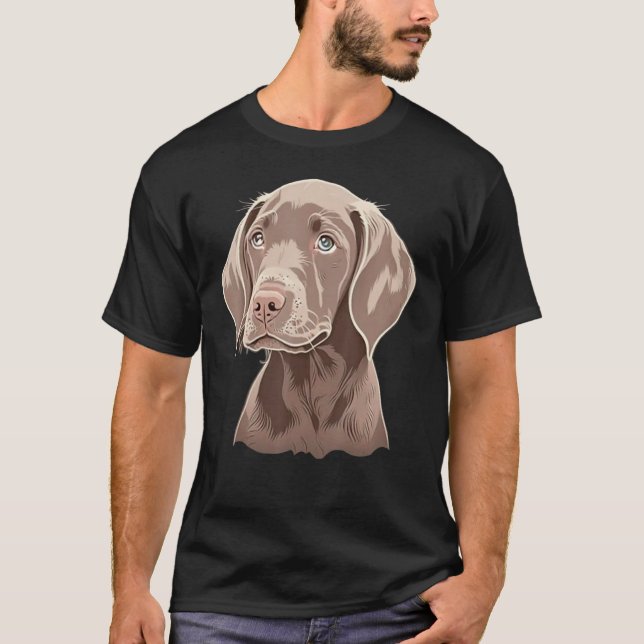 Cute baby dog Weimaraner Puppy 1 T-Shirt (Front)