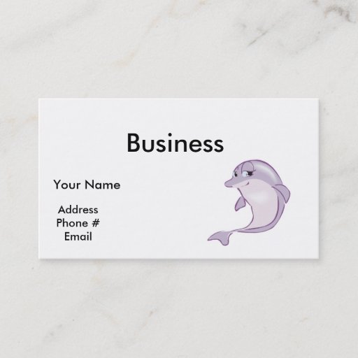 Customizable cute baby dolphin business cards