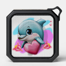 Cute Baby Dolphin with Valentine's Heart