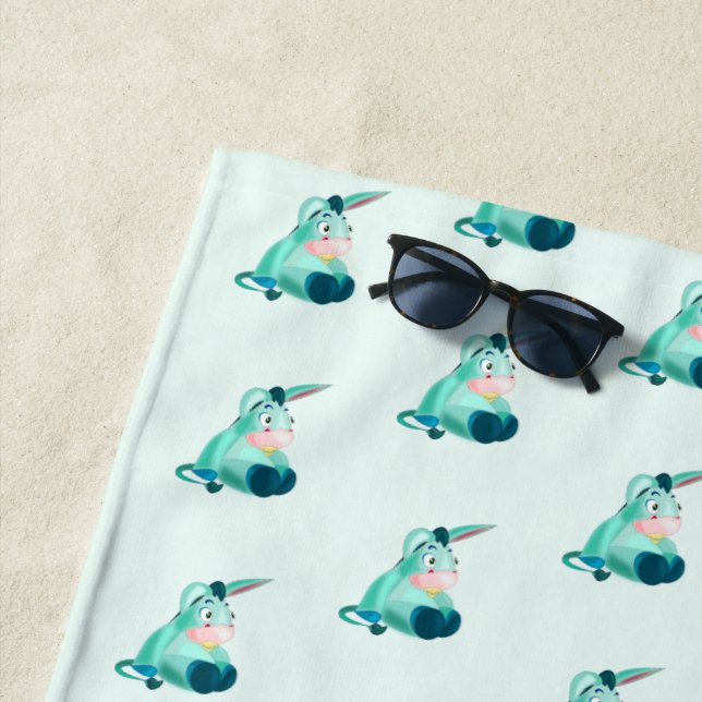 Cute Baby Donkey Beach Towel (In Situ)