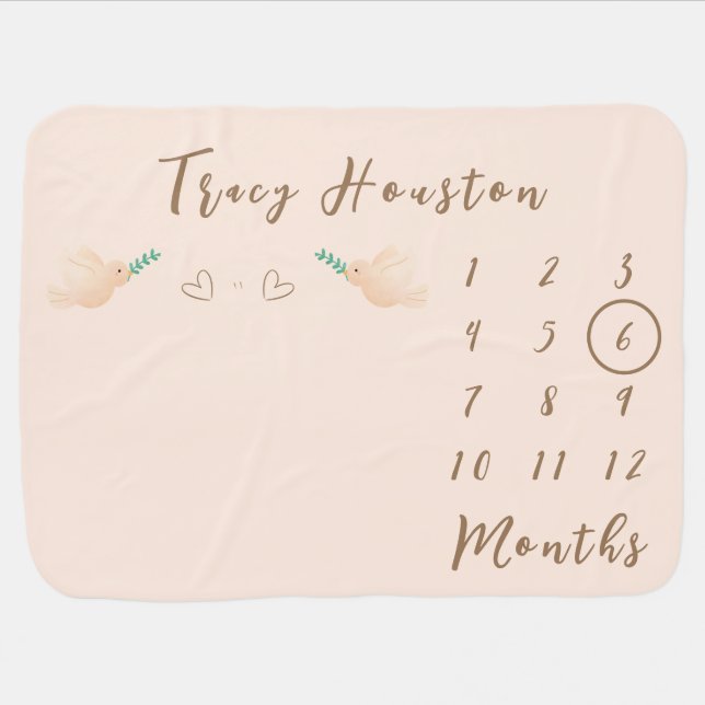 Cute Baby Dove Baby Blanket (Horizontal)