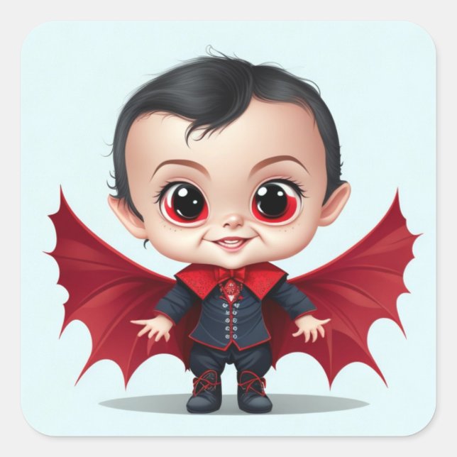 Cute Baby Dracula Square Sticker (Front)