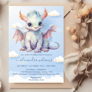 Cute Baby Dragon Baby Shower Invitation