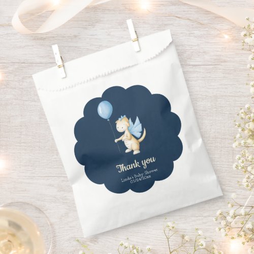 Cute Baby Dragon Blue Boy Thank You Baby Shower Favor Bag