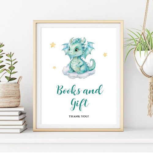 Cute Baby Dragon Books and Gift  Poster