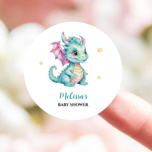 Cute Baby Dragon Classic Round Sticker