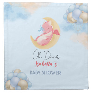 Cute baby dragon dinosaur Balloon baby shower Cloth Napkin