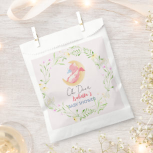Cute baby dragon dinosaur wildflower baby shower favor bag