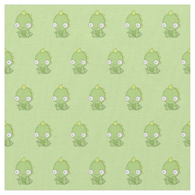 Cute Baby Dragon Fabric (Close Up)