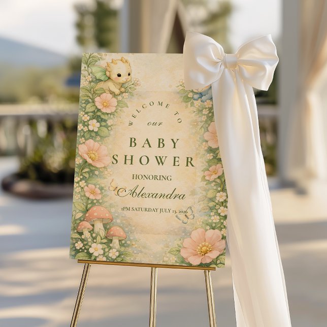 Cute Baby Dragon Fairytale Baby Shower Foam Board (Creator Uploaded)