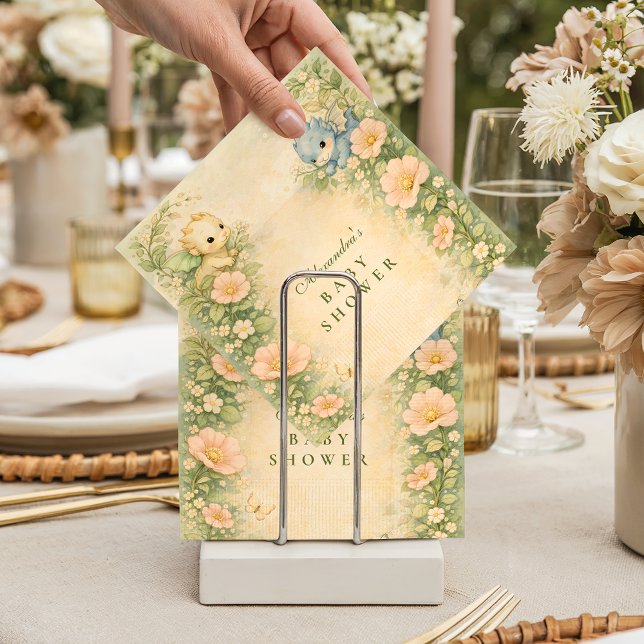 Cute Baby Dragon Fairytale Baby Shower Napkins (Creator Uploaded)