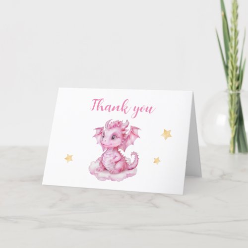 Cute Baby Dragon Folded Thank You Card