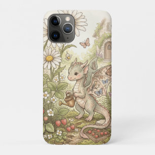 Cute Baby Dragon Gardening in Fairytale Cottage iPhone 11 Pro Case