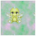 Cute Baby Dragon Green &amp; Blue Fabric