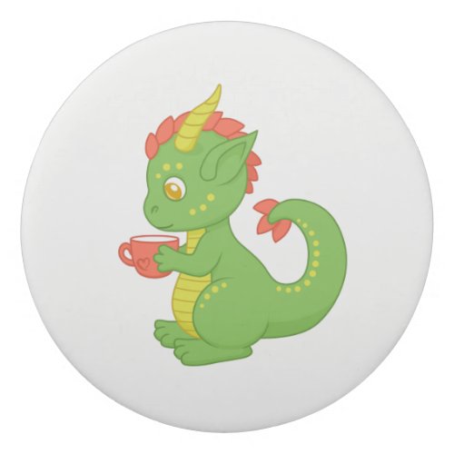 Cute Baby Dragon Holding Cup Eraser