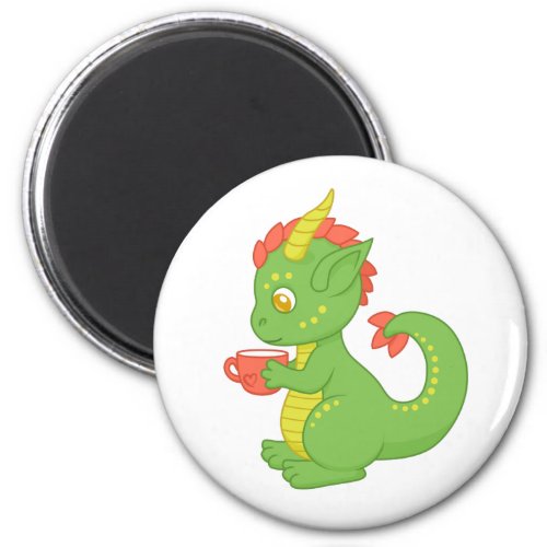 Cute Baby Dragon Holding Cup Magnet