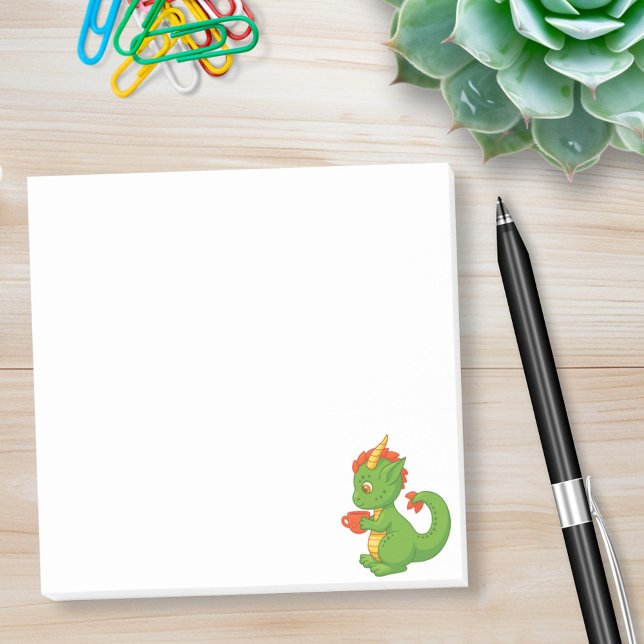 Cute Baby Dragon Holding Cup Post-it Notes (Creator Uploaded)