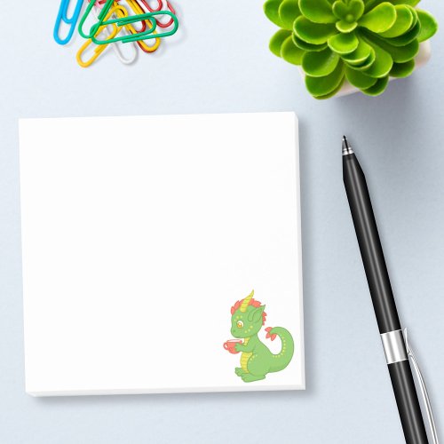 Cute Baby Dragon Holding Cup Post_it Notes
