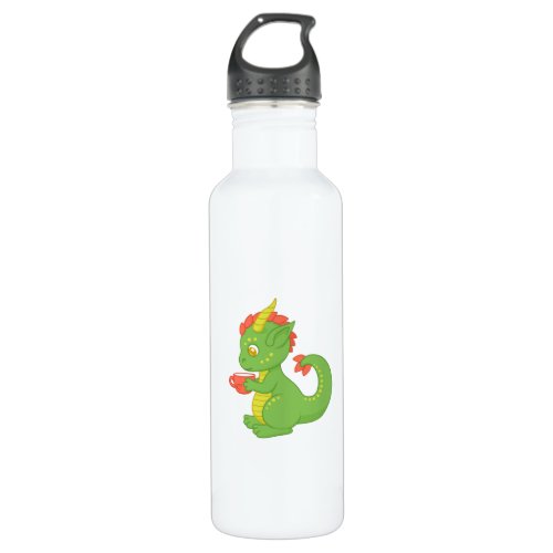Cute Baby Dragon Holding Cup Stainless Steel Water Bottle