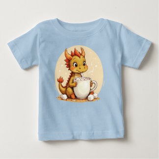 Cute Baby Dragon Hot Chocolate Kids Kawaii Cozy De Baby T-Shirt