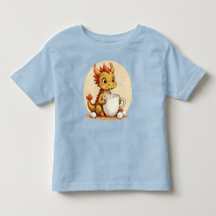 Cute Baby Dragon Hot Chocolate Kids Kawaii Cozy De Toddler T-shirt